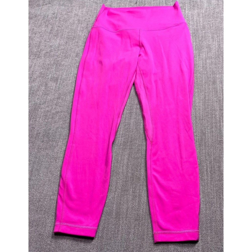 Lululemon Womens 8 Bright Purple High Waist Athletic Yoga Gym Leggings Ankle